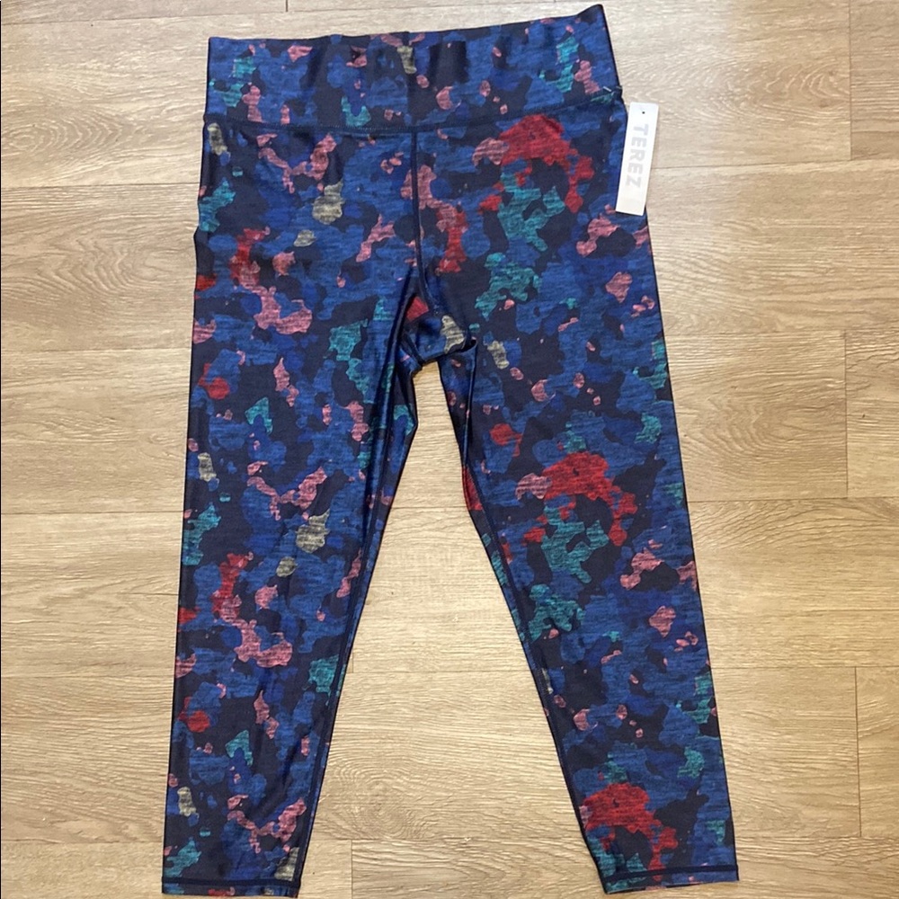 Terez Blue and Red Artistic Leggings